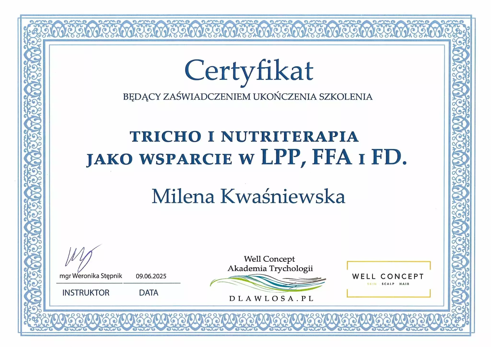 Trychologia funkcjonalna – holistyczne podejście do włosów Milena Kwaśniewska, specjalizuję się w diagnostyce i leczeniu problemów skóry głowy oraz włosów, oferując profesjonalne konsultacje i indywidualnie dobrane terapie. Nowa 15, 85-119 Bydgoszcz https://milena-trycholog.pl